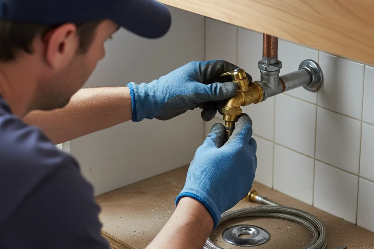Shutoff valve and fitting work during Emergency Plumbing in Usk